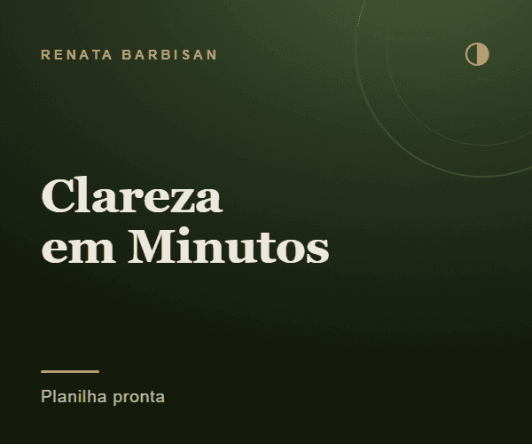 Clareza em Minutos, planilha de finanças pessoais