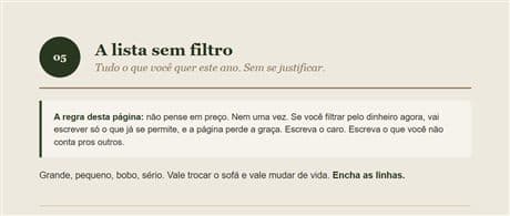 Página do filtro da calma