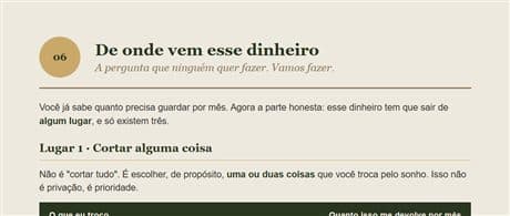 Página sobre de onde vem o dinheiro