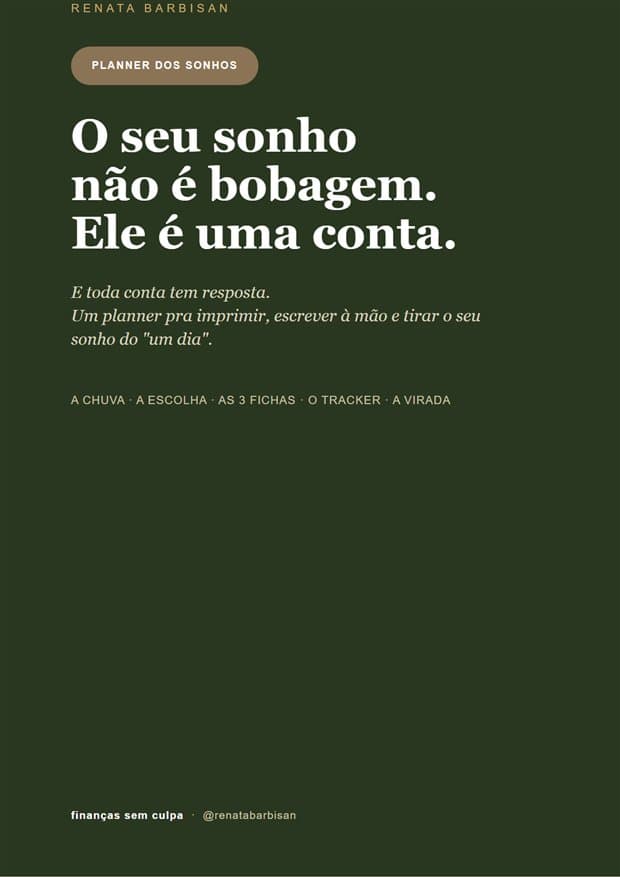 Capa do Planner dos Sonhos